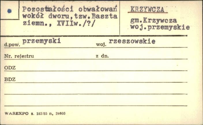 pozostałości obwałowań wokół dworu tzw. Baszta, skan 1