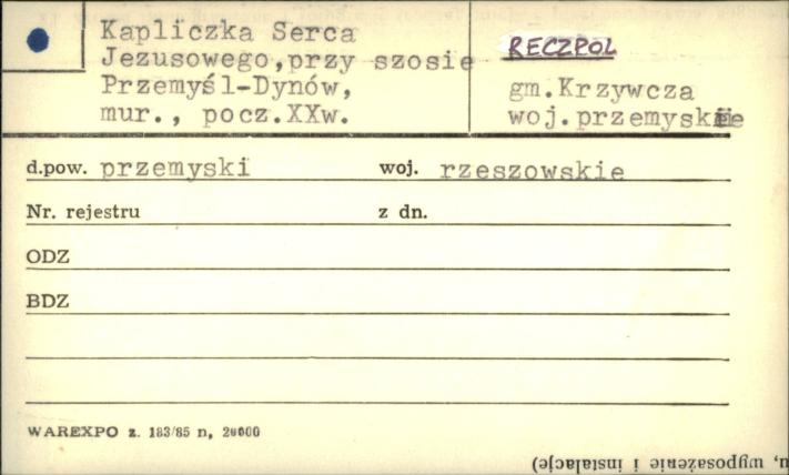 kapliczka Serca Jezusowego, skan 1