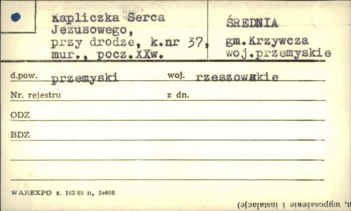 kapliczka Serca Jezusowego, skan 1