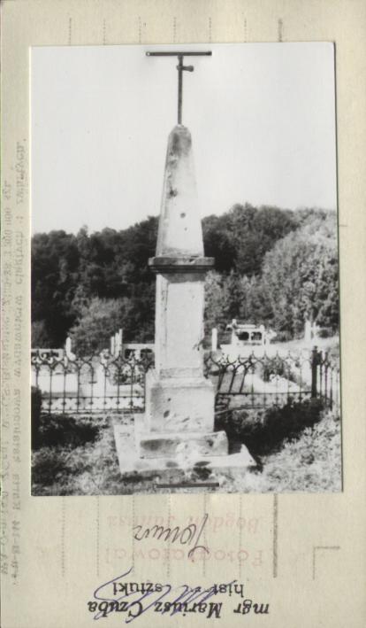 cmentarz parafialny - pomnik nagrobny Władysława Gryf Bielańskiego - żołnierza WP z roku 1831, skan 2
