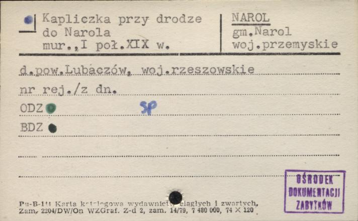 kapliczka przy drodze do Narola, skan 1