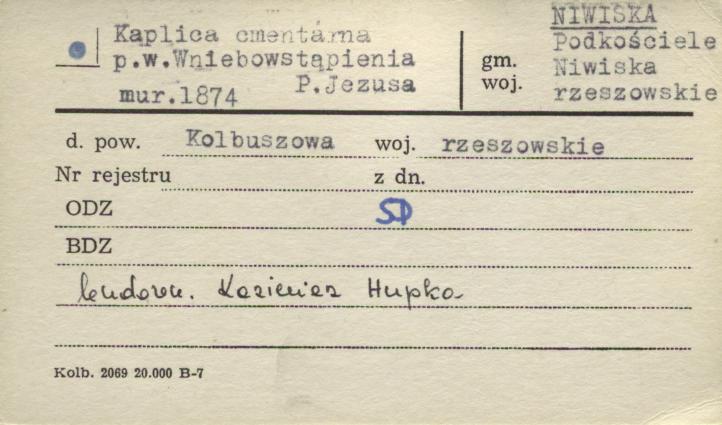 kaplica cmentarna pw. Wniebowstąpienia P. Jezusa, skan 1