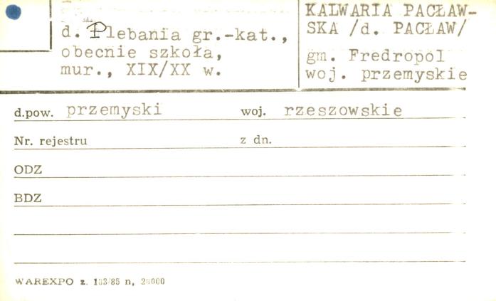 plebania gr.-kat., obecnie szkoła, skan 1