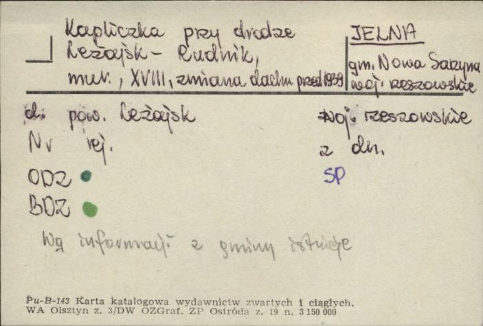 kapliczka przy drodze Leżajsk-Rudnik, skan 1