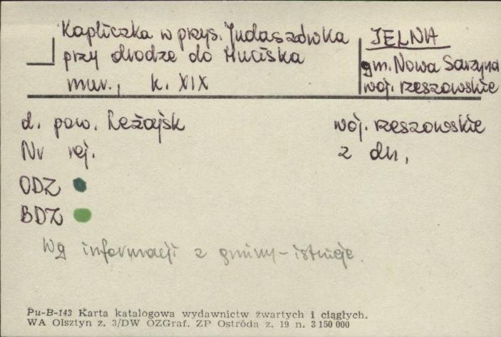 kapliczka w przys. Judaszówka przy drodze do Huciska, skan 1