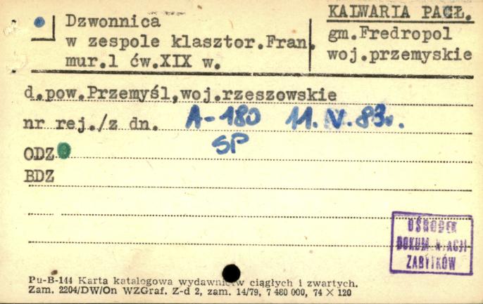 dzwonnica w zespole klasztor. fran., skan 1