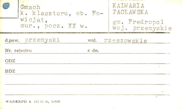 gmach k. klasztoru, ob. nowicjat, skan 1