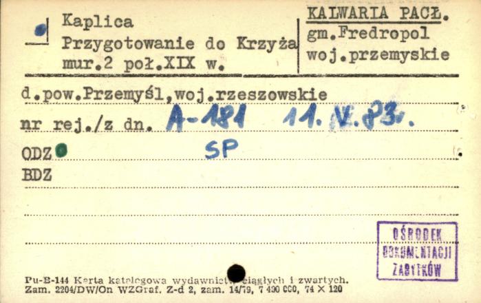 kaplica Przygotowanie do Krzyża, skan 1