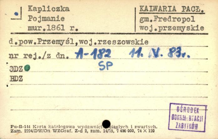 kapliczka Pojmanie, skan 1