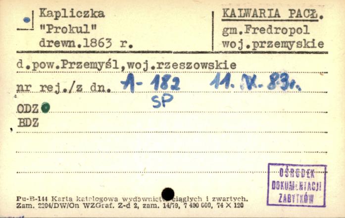 kapliczka Prokul, skan 3