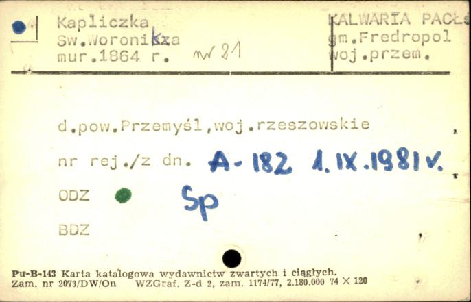 kapliczka Św. Weronika, skan 2