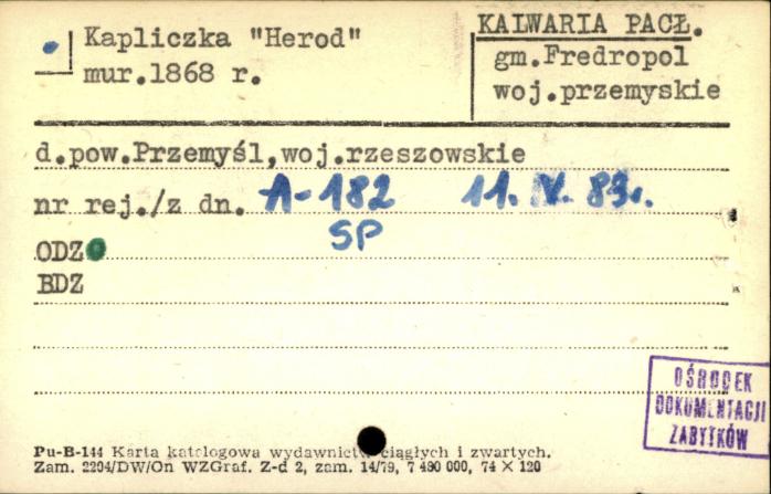 kapliczka Herod, skan 1