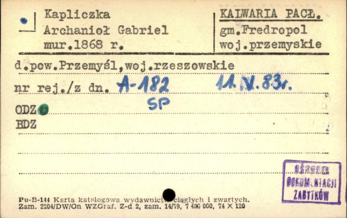 kapliczka Archanioł Gabriel, skan 1