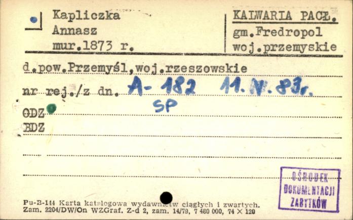 kapliczka Annasz, skan 1