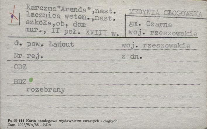 karczma Arenda, nast. lecznica weter., nast. szkoła, ob. dom, skan 1