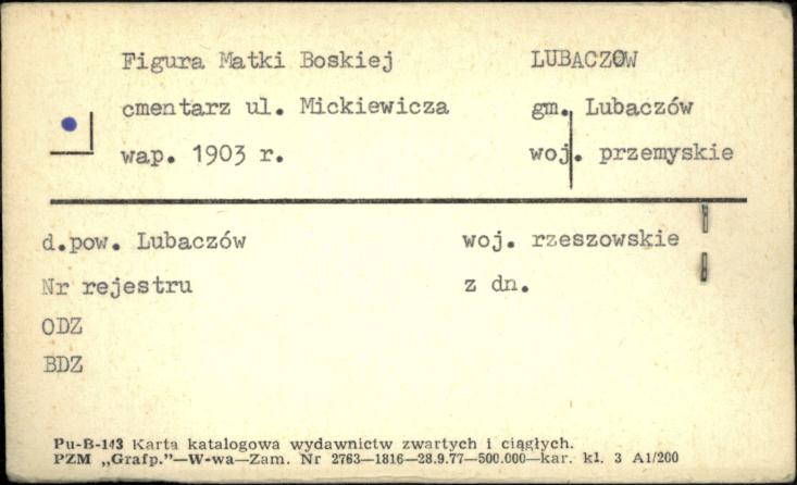 figura Matki Boskiej - cmentarz, skan 1