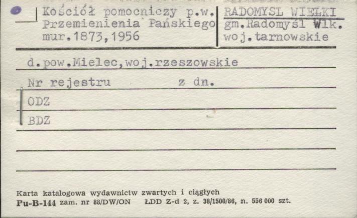 kościół pomocniczy pw. Przemienienia Pańskiego, skan 1