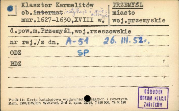 klasztor karmelitów, ob. instytucje i mieszkania, skan 1