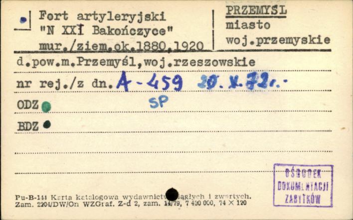 fort artyleryjski N XXI Bakończyce, skan 1