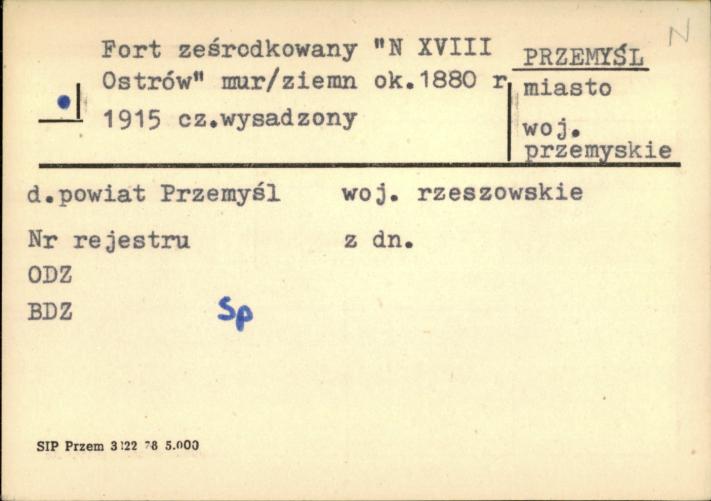 fort ześrodkowany N XVIII Ostrów, skan 1