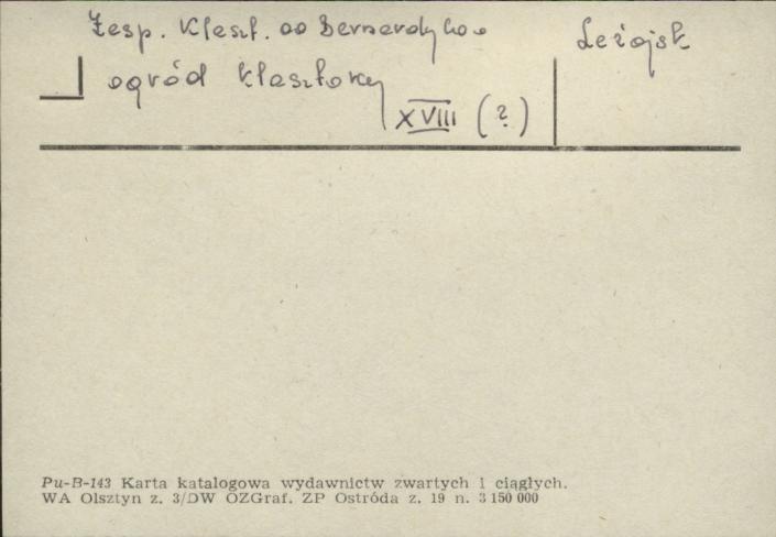 zespół klasztorny bernardynów - ogród klasztorny, skan 1