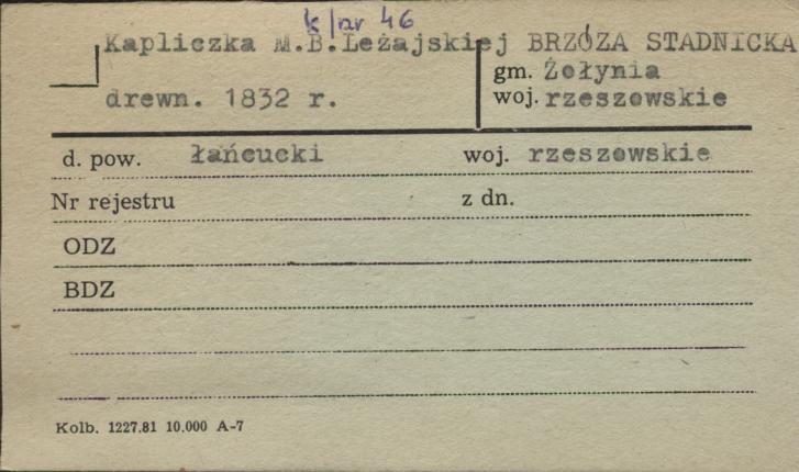 kapliczka M.B. Leżajskiej, skan 1