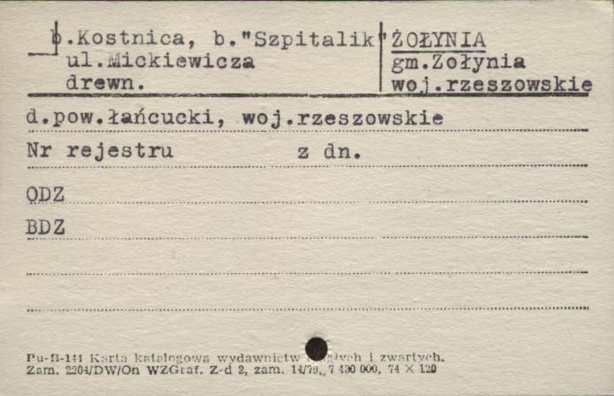 kostnica, b. szpitalik przy cmentarzu, skan 1