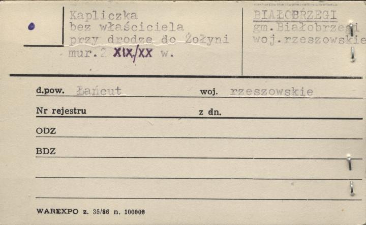 kapliczka przy drodze do Żołyni, skan 1