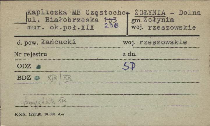 kapliczka MB Częstochowskiej, skan 1