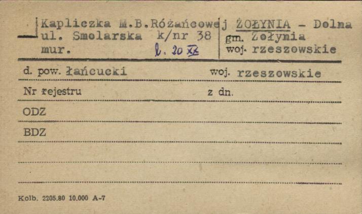 kapliczka Matki Boskiej Różańcowej, skan 1