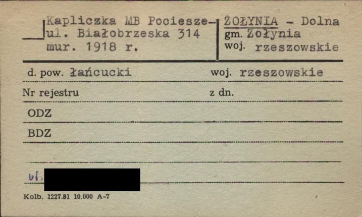 kapliczka Matki Boskiej Pocieszenia, skan 1