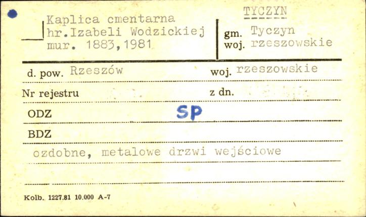 kaplica cmentarna hr. Izabeli Wodzickiej, skan 1