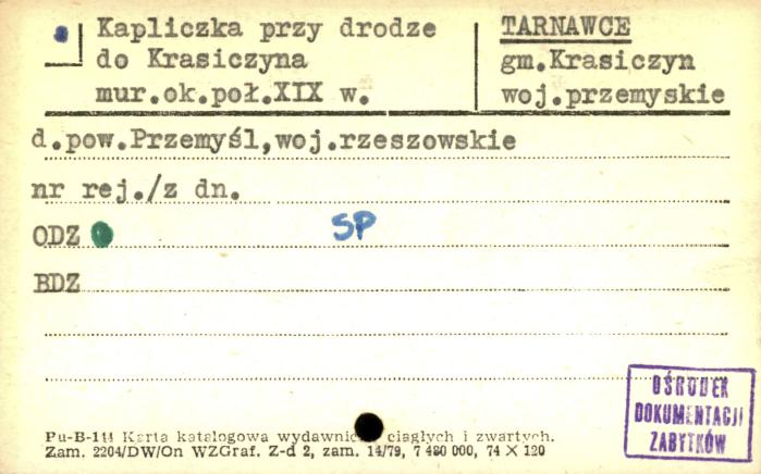 kapliczka przy drodze do Krasiczyna, skan 1