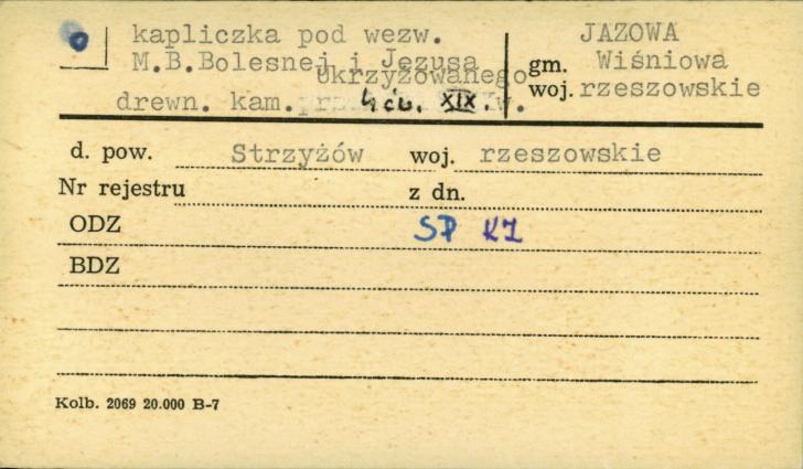 kapliczka pod wezw. M. B. Bolesnej i Jezusa Ukrzyżowanego, skan 1