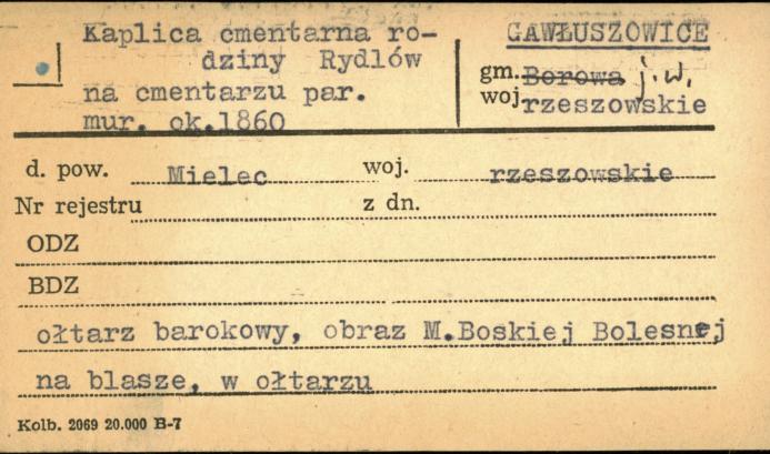 kaplica cmentarna rodziny Rydlów na cmentarzu par., skan 1