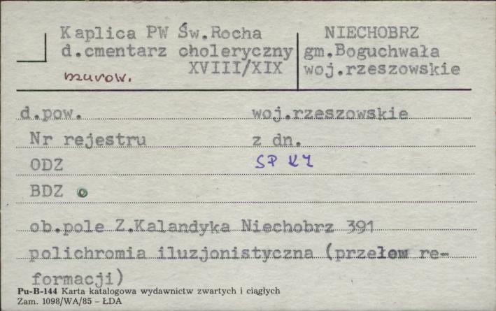 kaplica pw. św. Rocha, d. cmentarz choleryczny, skan 1