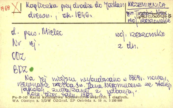 kapliczka przy drodze do Jaślan, skan 1