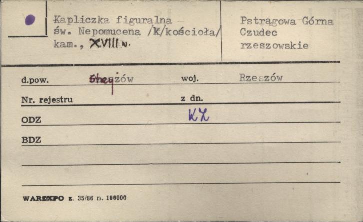 kapliczka figuralna św. Nepomucena, skan 1