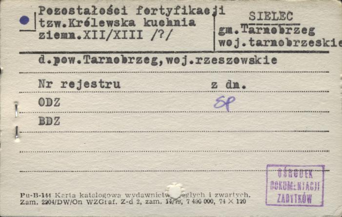 pozostałości fortyfikacji tzw. Królewska kuchnia, skan 1
