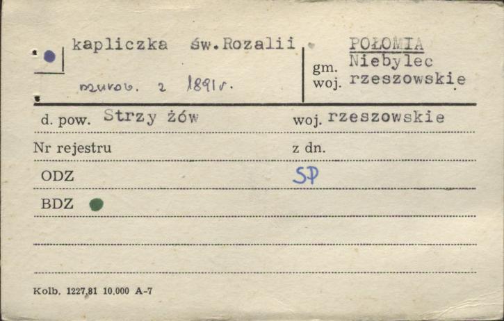 kapliczka św. Rozalii, skan 1