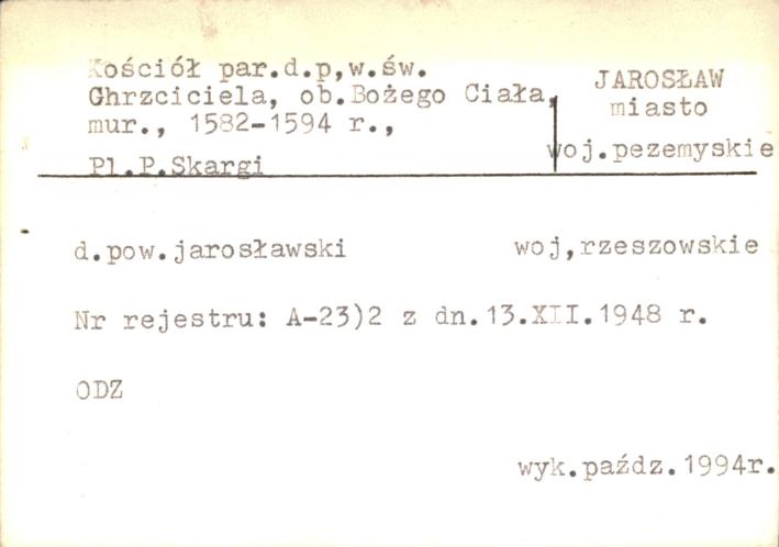 kościół parafialny d. pw. Chrzciciela, ob. Bożego Ciała, skan 2