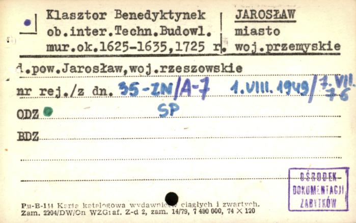 klasztor benedyktynek, ob. internat Technikum Budowlanego, skan 1