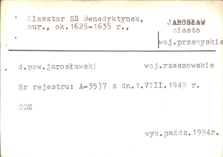 klasztor benedyktynek, ob. internat Technikum Budowlanego, skan 2
