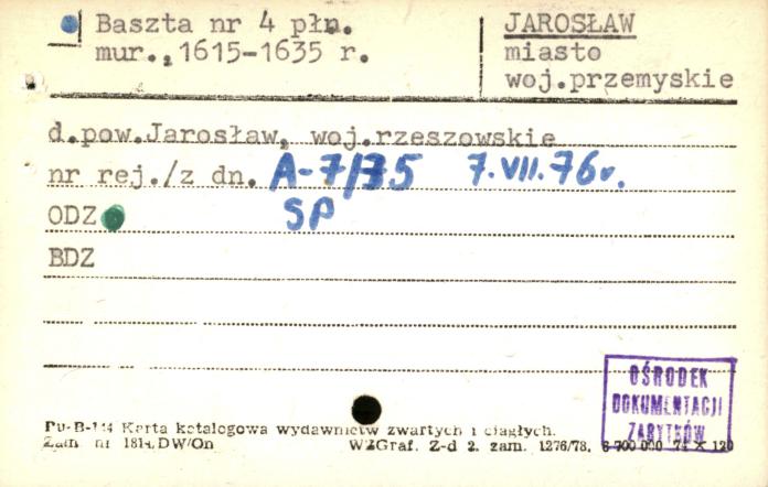zespół klasztorny benedyktynek, baszta nr 4 płn., skan 1