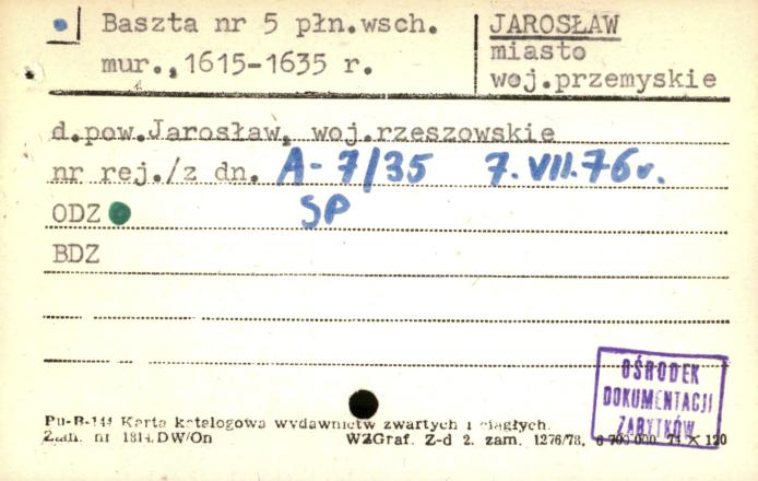 zespół klasztorny benedyktynek, baszta nr 5 płn.-wsch., skan 1