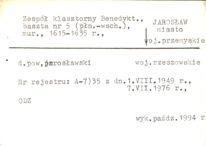 zespół klasztorny benedyktynek, baszta nr 5 płn.-wsch., skan 2