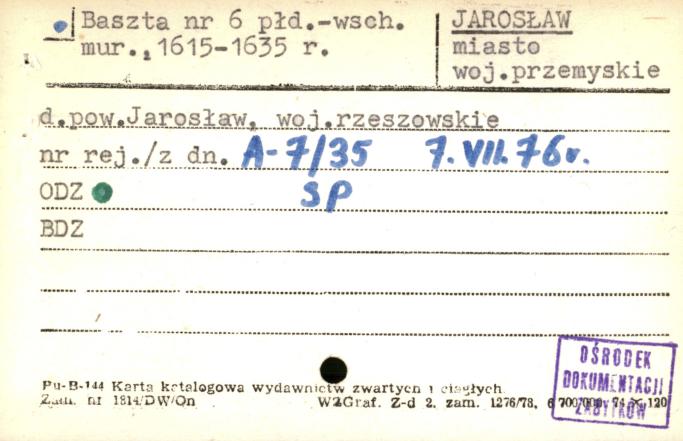 zespół klasztorny benedyktynek, baszta nr 6 płd.-wsch., skan 1