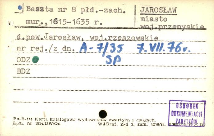 zespół klasztorny benedyktynek, baszta nr 8 płd.-zach., skan 1