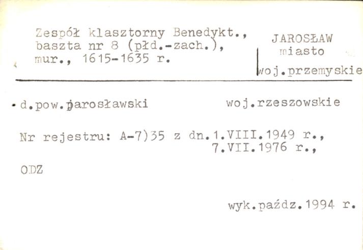 zespół klasztorny benedyktynek, baszta nr 8 płd.-zach., skan 2