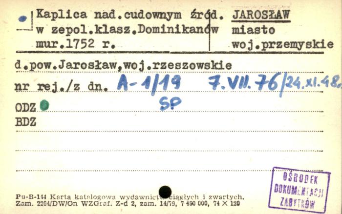 kaplica nad cudownym źród. w zespol. klasz. Dominikanów, skan 1
